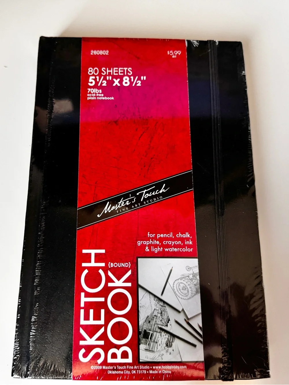 Master's Touch Red & Black Sketch Book - 5½